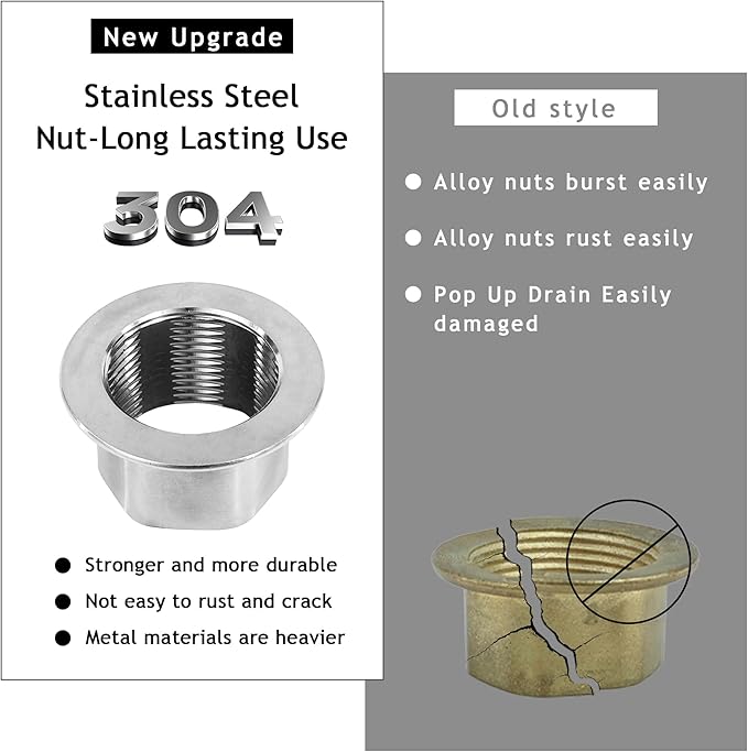 Bathroom Sink Drain,4 Pack Drain Stopper with Overflow,Pop Up Drain Assembly with Detachable Strainer Basket,Built-in Anti-Clogging, Stainless Steel Nut Brushed Nickel