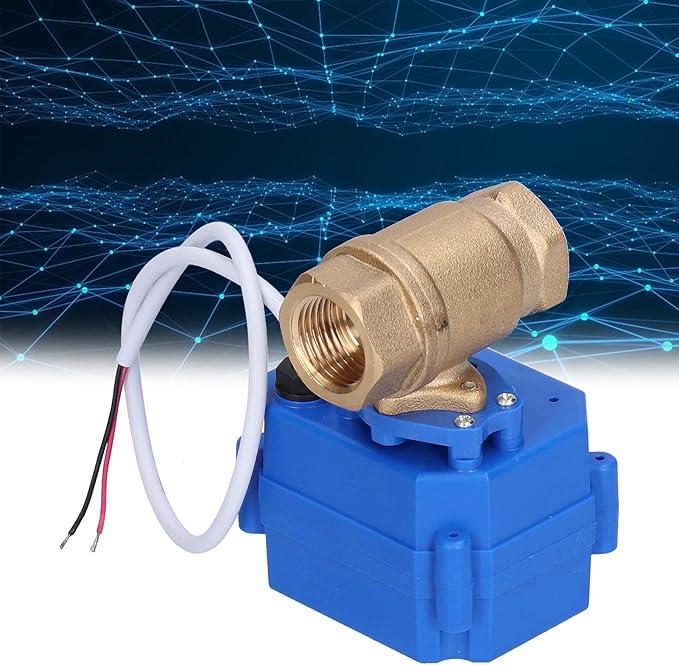 Motorized Ball Valve Brass Electrical Straight Through Water Treatment Miniature Electric Ball Valve for Plumbing Systems DN15 Thread 1/2 Inch CWX15NCR04DC924VDN15