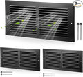 3 Pack 14x6 Inch Ceiling Vent Covers for Wall Heavy Duty Steel Return Air Register 2 Way Duct Opening Vents HVAC Sidewall Adjustable Flat Grille for Ceiling Home Office Bathroom Sidewall(Black)