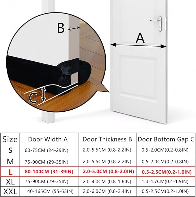 Door Draft Stopper for Doors 31-39" No Adhesive Draft Stopper for Bottom of Door Draught Excluder Under Door Wind Blocker Reduce Noise Draught Excluder Sweep Sound Proof(Brown)