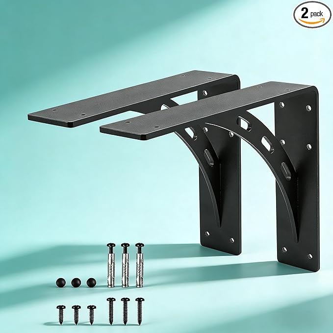 9 inch x8 inch Heavy Duty Bracket,Granite Countertop Support , Heavy Duty Shelf Brackets , Max Load 1000 Lbs ,Mantel Brackets (Set of 2) - Countertop Support Brackets (9" x 8")