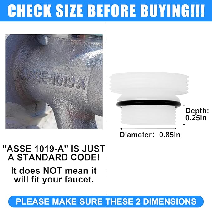 Vacuum Breaker Repair Kit VACVBKX1B, Compatible with ASSE 1019-A Outdoor Anti-Siphon Frost-Free Sillcock Faucet Hose Bib Spigot