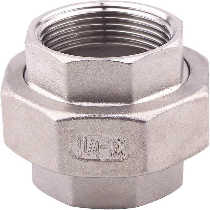 Cast Pipe Fittings Union - 1 1/4" NPT Female Fitting Stainless Steel 304, Class 150