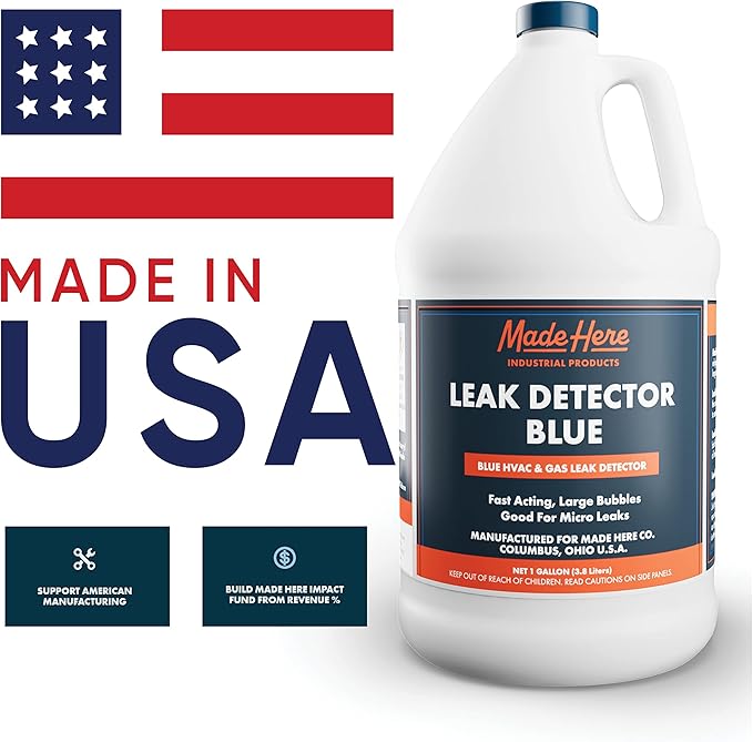 Leak Detector Blue Refill Bottle - Fast Acting, All-Purpose Leak Detection for High & Low Temperature Applications in Gas & C02 Systems (1 Gallon)