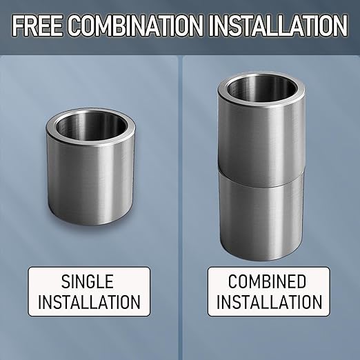 Stainless Steel Reducer Bushing, Screw Standoff Metal Spacer 5/8" to 1/2" Steel Reducer Standoff Bushing Adapters for 1/2" Screws Bolts and Rods, Round Metal Stainless Steel Spacer Set of 10