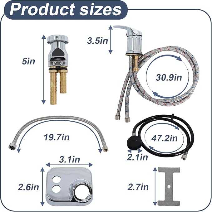 Shampoo Bowl Faucet, Vacuum Breaker Outside Faucet Kit & Shampoo Hose for Sink with Sprayer, Hair Salon Sink Sprayer Hose Replacement Set