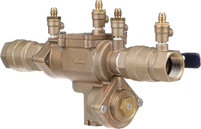 Febco LF860 Series 1" Lead-Free Bronze Reduced Pressure Zone Backflow Preventer Assembly, Quarter Turn Shutoff, Small Diameter, Spring-Loaded Check Valves, Water Line and Irrigation System