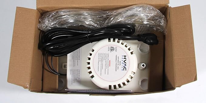 HVAC Premium Condensate Removal Pump – Tank Pump 1.1L RTP15WS115L with 3/8" x 15' Pipe – Automatic Safety Switch Sensor - 115V/60HZ