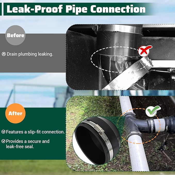 RV and Camper Sewer Waste Plumbing Connection System Kit with Slip Fit Coupling Adapter For 3 inch Pipe RV Sewer Hose Fittings RV Sewer Adapter