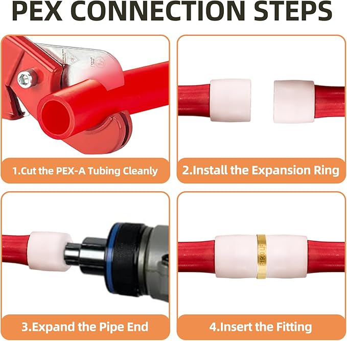 10-Pack YVSKM 1/2" PEX-A Straight Coupling Expansion Fitting, Lead-Free Brass Full Flow Connector, ASTM F1960 & cUPC Certified for Residential Hot & Cold Water and Radiant Heating Systems