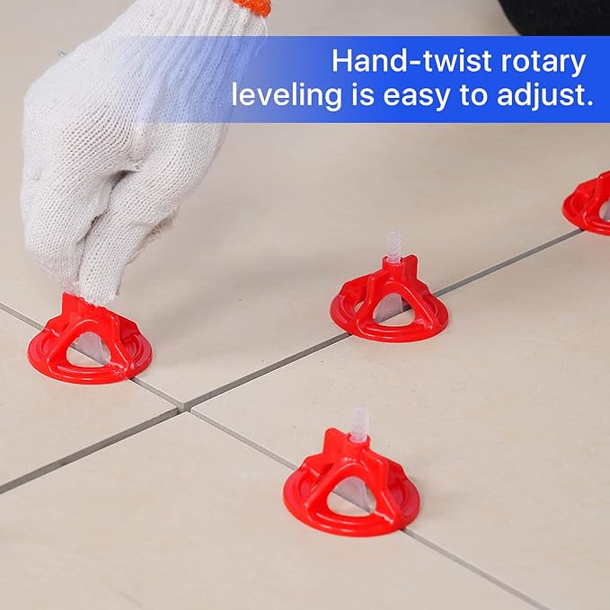 Professional Tile Leveling System Kit，Anti-Loosening Spacers/Wall, Bathroom Tiling - 1/8" Precision Alignment & Grout Spacing Tools(2000base, 1/8)