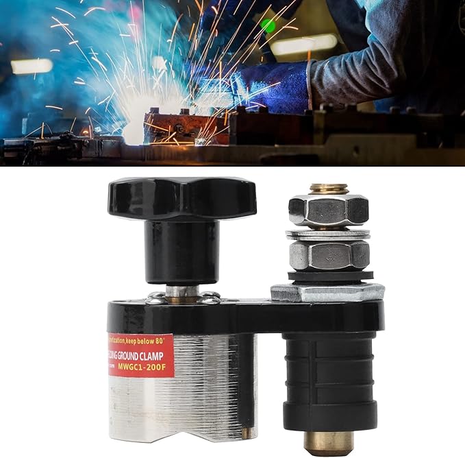Magnetic Ground Clamp, Floating Design Strong Magnetism Switchable Smooth Conductive Holder Grounding Magnet Connector for Welder for Power Tools(MWGC1-200F)