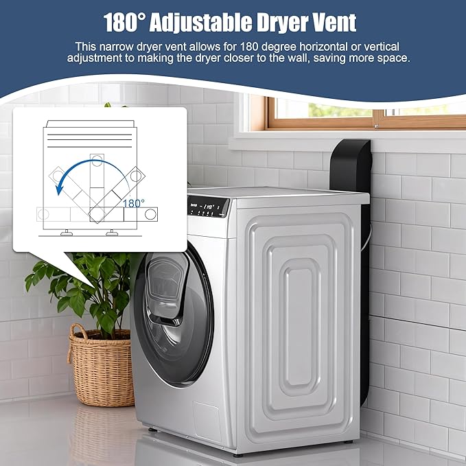4" Adjustable Periscope Dryer Vent Kit, 304 Stainless Steel Dryer Vent Kit, 29"- 45" Telescoping Dryer Vent Duct Fit for Whirlpool and all 4in Dryer Vent, Dryer Vent Adapter for Tight Spaces