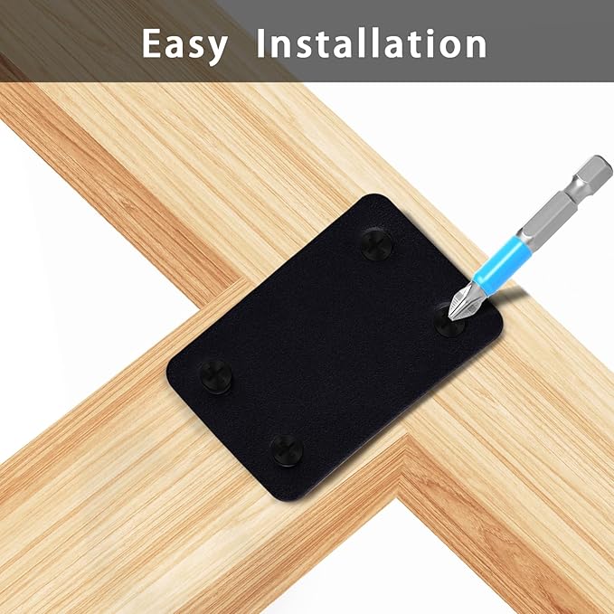 12 Pcs Mending Plate, 2.37 x 1.5 inch Stainless Steel Flat Plates with Holes, Straight Metal Mounting Braces Brackets Kit for Furniture, Wood Joint Connector (Black, 2.36 inch)