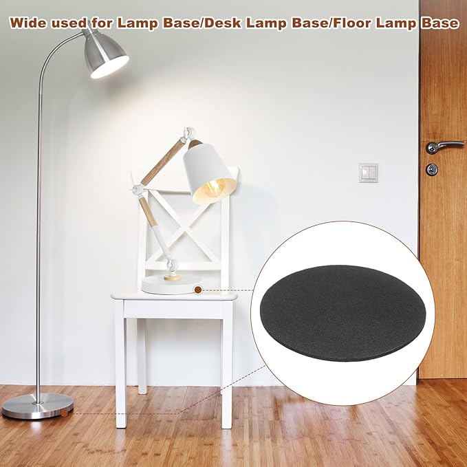 PATIKIL 8 Inch Diameter Lamp Base Felt 5Pack 2mm Thick Foam Adhesive Non-Slip EVA Protection Pad Mat for Lamp Furniture DIY Craft, Black