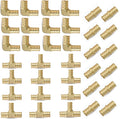 (Pack of 36) 1/2" PEX Fittings,90 Degree Elbow (12 PCS) + Tee (12 PCS) + Straight Coupling (12 PCS),Pex Brass Crimp Fitting Combo for PEX Pipe Tubing Connection,ASTM F1807