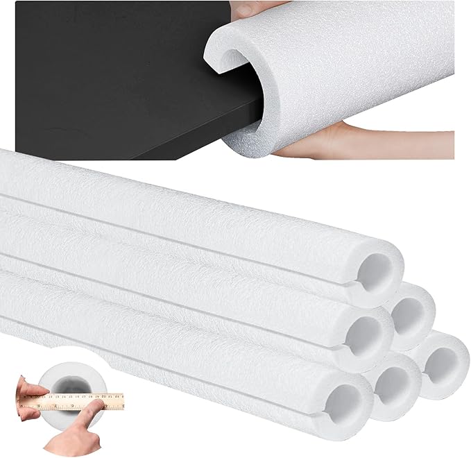 Hanaive 4 Pcs 40 Inch x 4. 1 Inch Jumbo Pool Noodles Bulk Large Swimming Swim Noodles for Floating Craft Projects Pre Slit Clamp Foam Protection Foam Tube Padding Bumper(White)