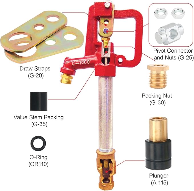 C-1000 Hydrant Part Kit for Merrill Yard Hydrant Repair Kit Head Assembly Series Water Hydrant Faucet Repair Kit