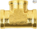 (Pack of 2) EFIELD 3/8" x 3/8" x 3/8" Female NPT Tee, Brass Pipe Fittings,(NPT100)