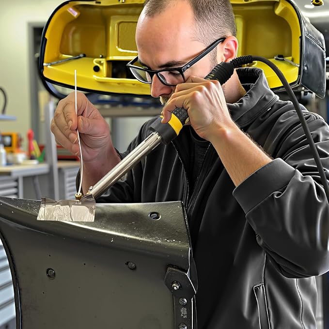 Allturn Plastic Welder,Plastic Welding Kit 3 in 1,Plastic Repair Welder Kit,1000pcs Plastic Welding Staples,Plastic Welding Rods Kit,Repair for Most Thermoset Plastics,Yellow