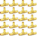 GASHER 20Pcs No Lead Brass 1/2" Pex Tee Fittings, 1/2 Inch Pex Fittings for Pex Tubing