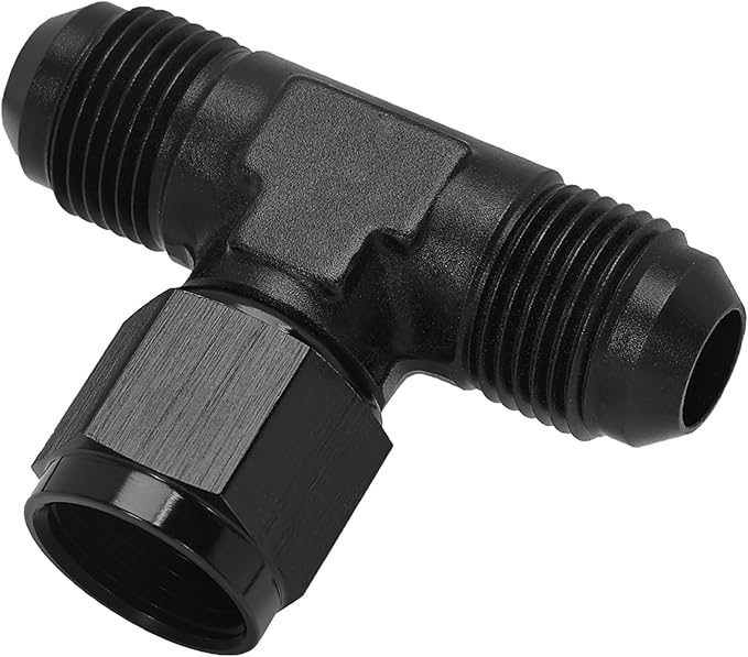 EVIL ENERGY 8AN Male Tee Fitting Adaptor with AN8 Female Swivel on Side Black