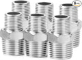 ChillWaves 304 Stainless Steel Pipe Fitting, Reducer Hex Nipple 3/8" NPT Male x 1/4" NPT Male Thread Adapter(6-PACK)