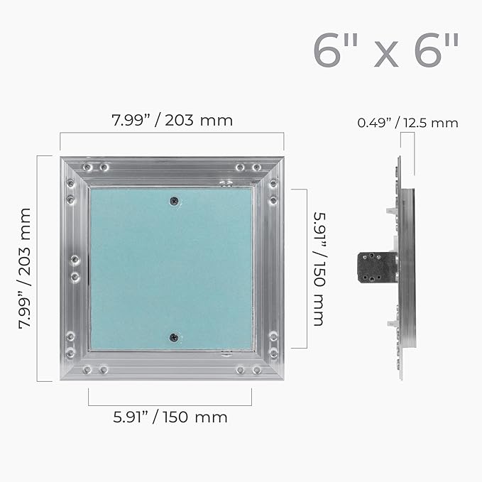 6" x 6" Inch Wall Access Panel - Waterproof Drywall Panel & Aluminum Frame Crawl Space Hatch Door - Plumbing Access Panel for Wall & Ceiling, HVAC - Drywall Access, Cover