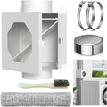 Dryer Lint Trap, Indoor Dryer Vent Kit, Metal Lint Catcher Box with 4" Dryer Vent Hose Duct Clamps Aluminum Foil Tape Cleaning Brush 2 Metal Filter Screens Set