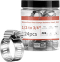 24 Pack 1/2" - 3/4" Worm Gear Hose Clamps, Adjustable Range 13-19mm 304 Stainless Steel Fuel Line Hose Clamps for Pipe, Plumbing, Automotive and Mechanical Application