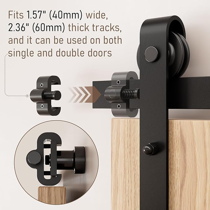 2PCS Adjustable Barn Door Stopper, Upgrade Sliding Barn Door Stopper for Flat Track