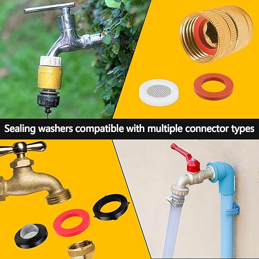 258 PCS Faucet Washers Assorted Kit - 32 Sizes Plumbing Hose Bib Washer Repair Kit for Spigot Repair, Sink, Valve Stem, Hose Nozzle, Outdoor Faucet - Leak Repair