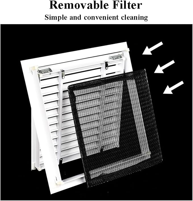 Return Air Filter Grille Duct Opening, Aluminum Air Vent Grille with Filter, Easy Install Removable Hinged Panel for Wiring, Louvered Access Panel for Drywall(22 * 46 in/550 * 1120mm)