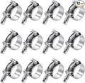 12 Pack 1-3/16 inch T-Bolt Hose Clamps, Stainless Steel_304 Working Range 38mm-43mm for 1-3/16" Hose ID, Turbo Intake Intercooler Clamp for Automotive
