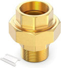 GASHER 1PC Brass Union，1" NPT Male x 1" NPT Female Pipe Fitting