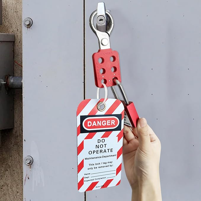 BULANGD Labels Lockout Tagout Tags, 40 Danger Do Not Operate Tags for Lock Out Tag Out with 40 Zip Ties, Tear & Water Resistant Loto Tags