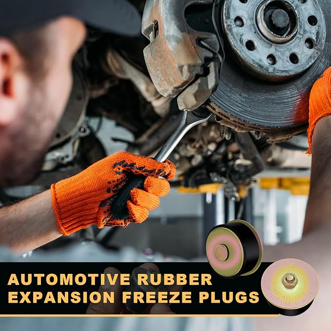 Siptenk 2" Freeze Rubber Expansion Plug 3 pcs, Automotive Rubber Expandable Freeze Plugs for Engine