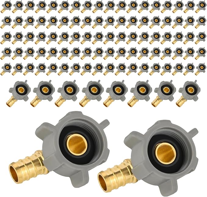 (Pack of 100) EFIELD 1/2 Inch Pex X 7/8 Inch Toilet Ballcock Swivel Elbow Adapter, Brass Plumbing Fittings,(PEX1807311-100PCS)