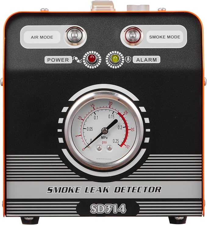 VEVOR Automotive Smoke Machine Leak Detector, EVAP Smoke Machine Leak Tester with Built-in Air Pump & Pressure Gauge, Dual-Mode Diagnostic Leak Detector for Vacuum, Fuel, Pipeline System Testing