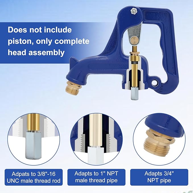 Yard Fire Hydrant Head, Adapts to 3/8"-16UNC Male Thread Rod,1" NPT Male Thread Pipe.for Yard, Garden, Pasture Irrigation and Drinkin (No Tubes and plungers)