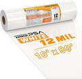 Crawl Space Vapor Barrier, 12 mil 10'x80', White Heavy Duty Plastic Sheeting - Thick Polyethylene Film, 12mil Crawlspace Liner, Drop Cloth Vapor Barrier Covering for Crawlspace and Basement