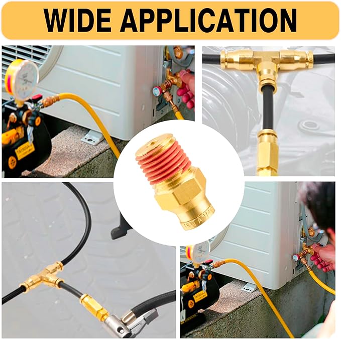 1/4" DOT Air Fittings,DOT Brass Push to Connect Fitting, Air Brake Line Fittings Connector - Male Straight 1/4" Tube OD x 3/8" NPT for Trucks Trailers Use and Air System (5PCS)