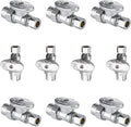 10-Pack Foskan Straight Shut off Valve,1/4 Turn Straight Stop Valve 1/2"CPVC x 3/8"OD,Chrome Plated Brass