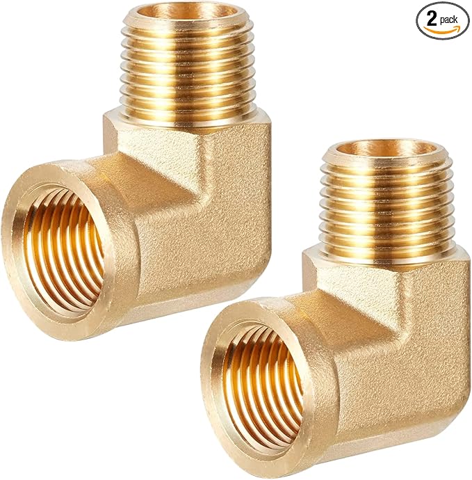 2pcs 90 Degree Barstock Street Elbow 1/2" NPT Male to 1/2" NPT Female Forged Fitting by CX WONDERLAND