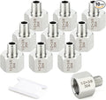 TAISHER 10PCS 304 Stainless Steel Pipe Fitting, New Reducer Adapter, 3/8" NPT Male x 1/2" NPT Female, Reducing Pipe Adapter Fitting