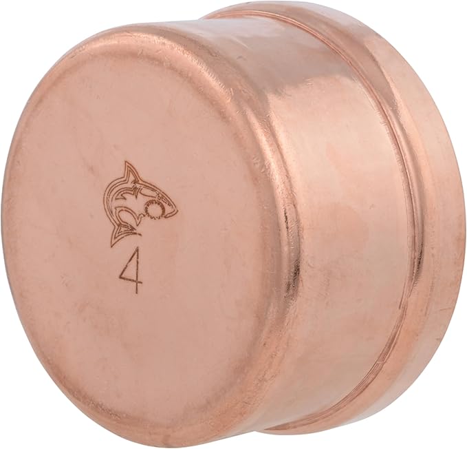 SharkBite 4 Inch End Cap, Copper Press Plumbing Fitting, UPR04105