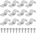 uxcell 12Pcs 12mm(1/2") One Hole Rigid Pipe Strap, 304 Stainless Steel Conduit Clamp Thicken U Bracket Heavy Duty Pipe Clamp with Self-Tapping Screws for Fixing Tube Cable, Silver