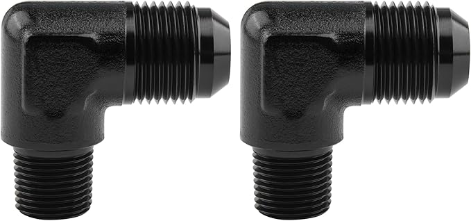EVIL ENERGY 10AN to 3/8" NPT Male 90 Degree Fitting Adapter Aluminum 2PCS