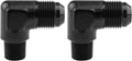 EVIL ENERGY 10AN to 3/8" NPT Male 90 Degree Fitting Adapter Aluminum 2PCS