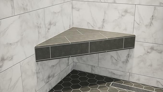 The Original Granite Bracket-The Original (18x18) Floating Corner Shower Bench Kit with Wedi Board-Transform Your Shower with Style. Shower Remodel, Shower Bench, DIY Shower Benches,
